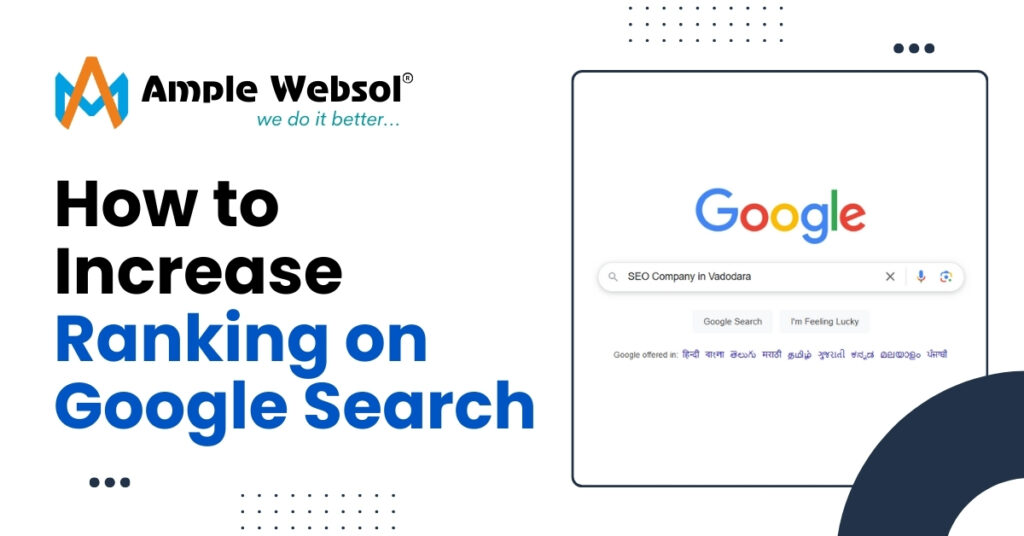 Improve Ranking How to Increase Ranking on Google Search : Ample Websol