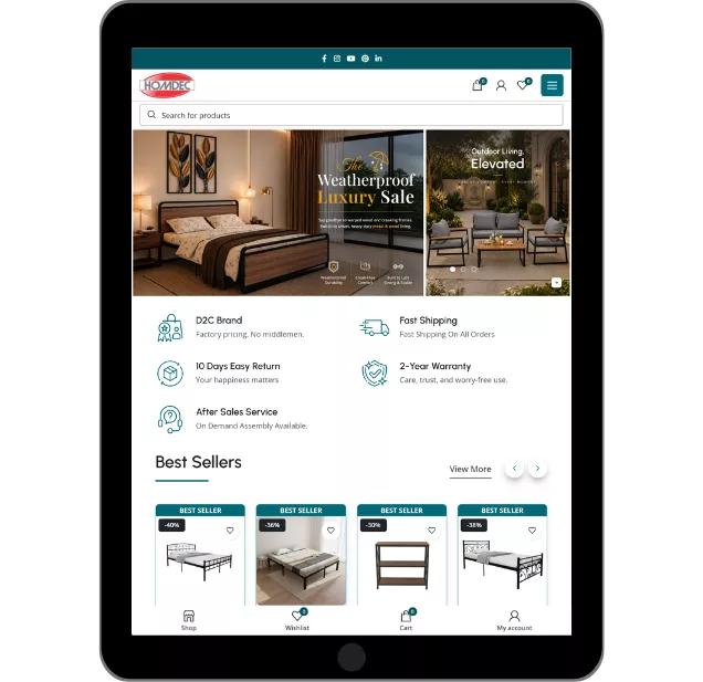 Homdec Tablet mockup